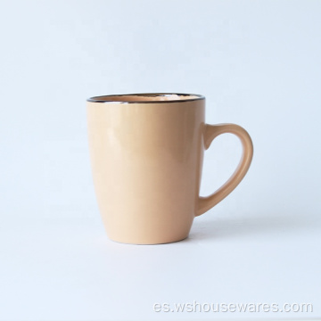 Color glaseado 12oz café leche taza taza de gres